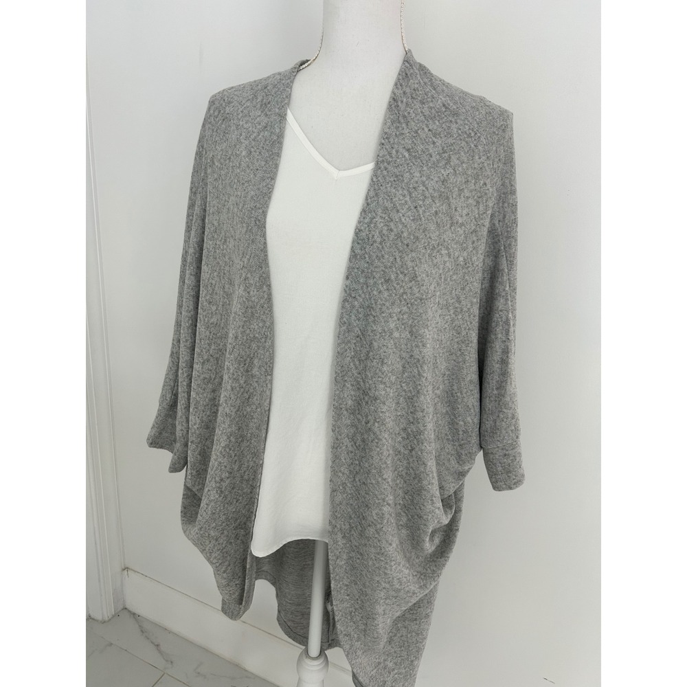 Zim & Zoe Lounge Heather Grey Cocoon Open Front Cardigan Size 20 Plus Size
